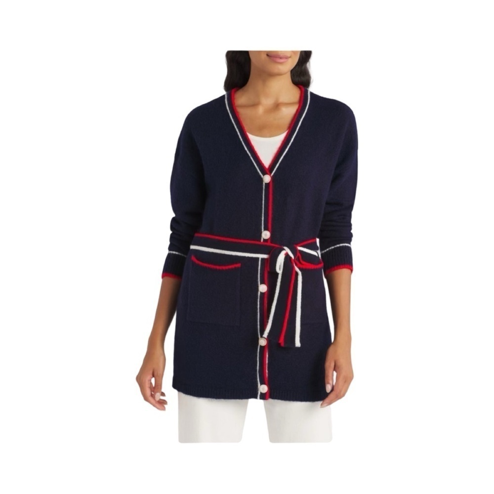 Vigoss Classic Button Down Cardigan Sweater With Pearl Gold Buttons NWT Size L